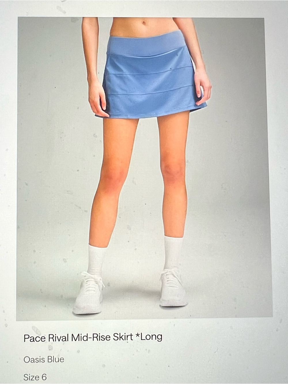 Lululemon Pace Rival Mid-Rise Skort Long. Size 6 Tall. Oasis Blue.